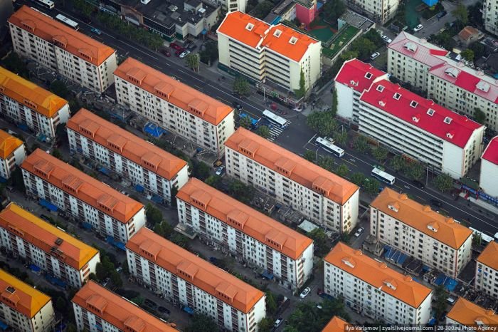 Bird's eye view of Shanghai, China