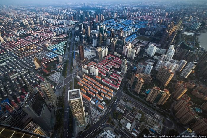 Bird's eye view of Shanghai, China