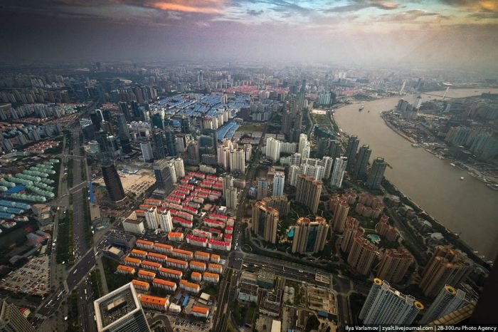 Bird's eye view of Shanghai, China