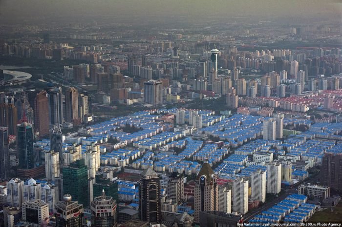 Bird's eye view of Shanghai, China