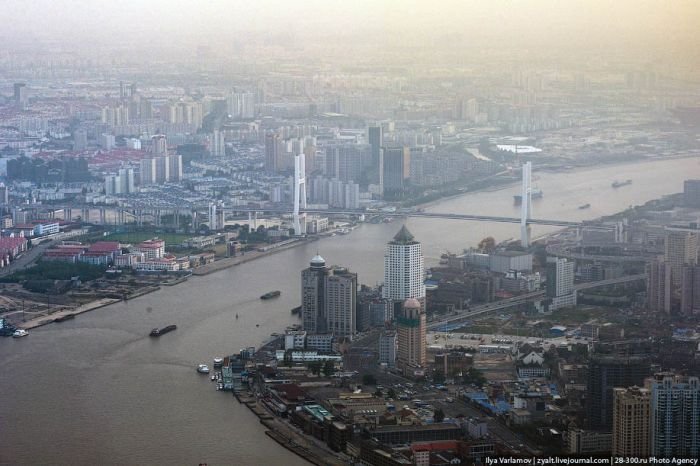 Bird's eye view of Shanghai, China