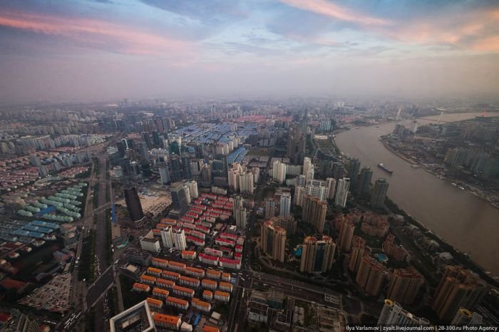 Bird's eye view of Shanghai, China