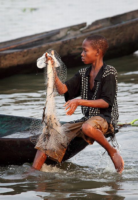 Ganvie lake village, Benin, Lake Nokoué, Cotonou, Africa