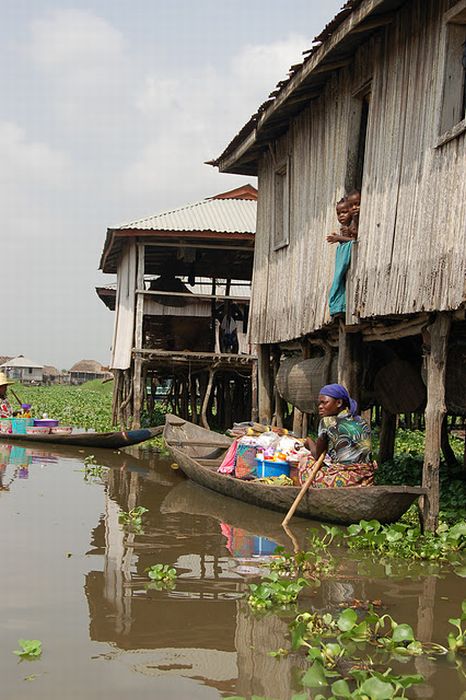 Ganvie lake village, Benin, Lake Nokoué, Cotonou, Africa