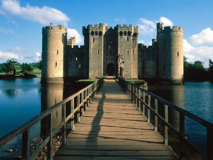 castle surrounded by water