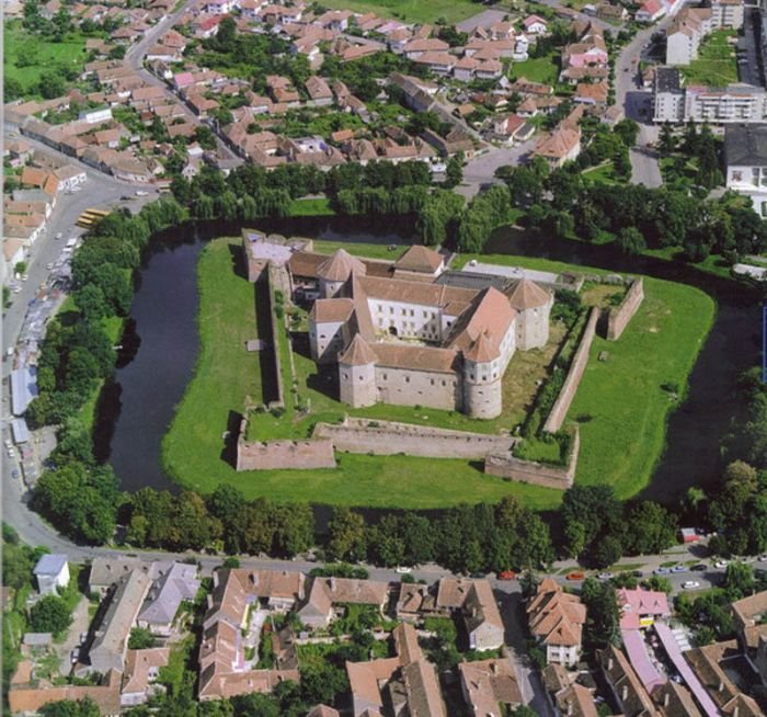 castle surrounded by water