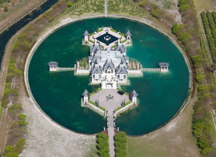 castle surrounded by water