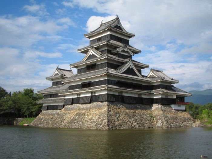 castle surrounded by water