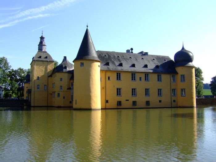 castle surrounded by water