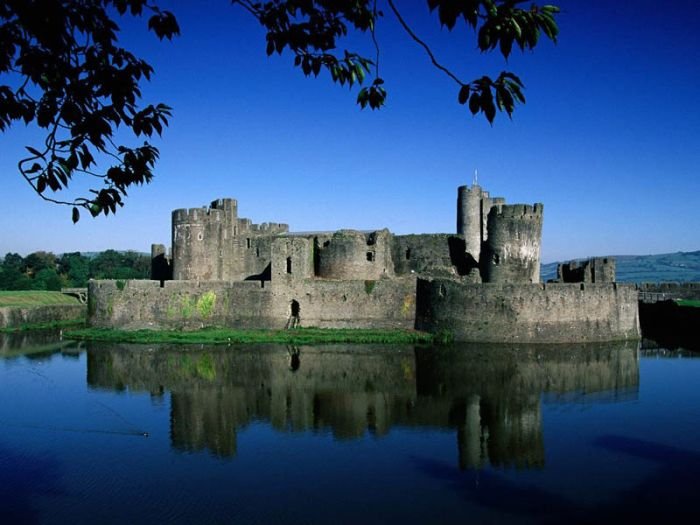 castle surrounded by water