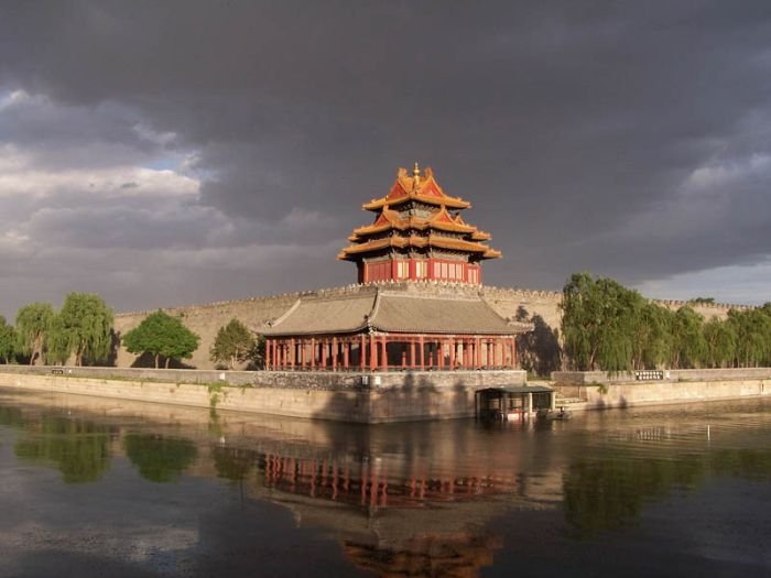 castle surrounded by water