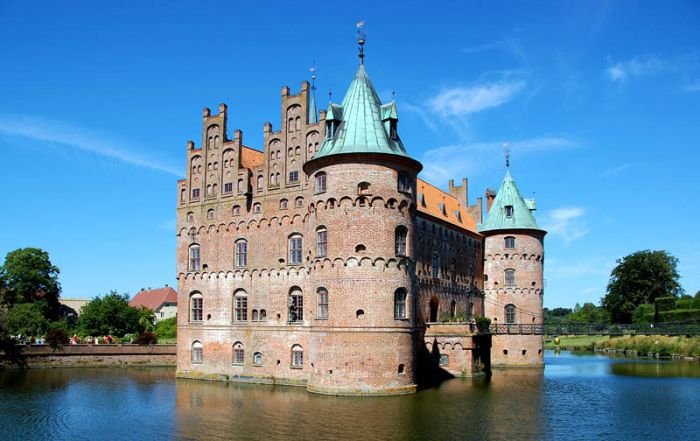 castle surrounded by water