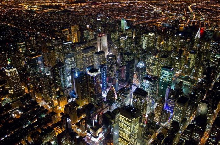 New York City at night, New York, United States