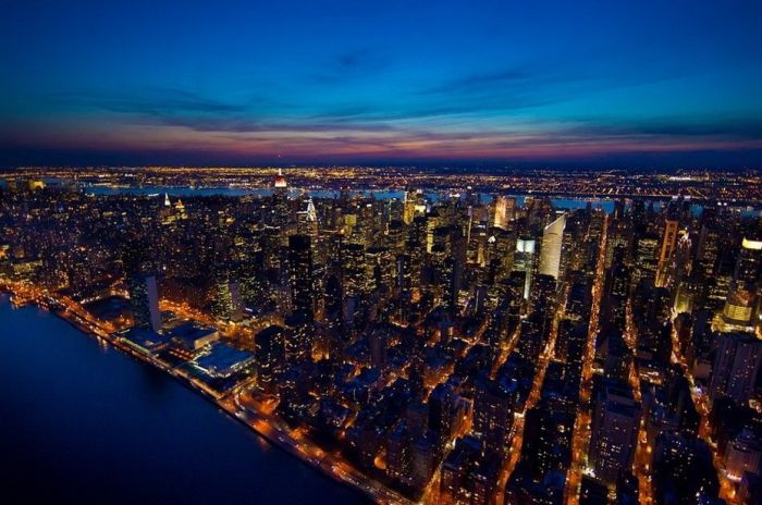 New York City at night, New York, United States