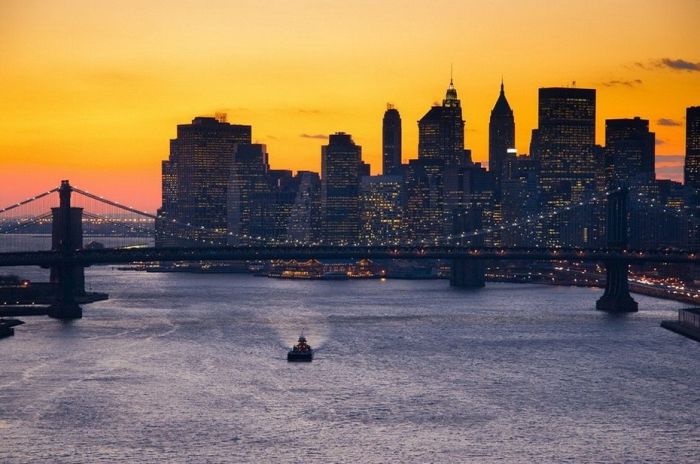 New York City at night, New York, United States