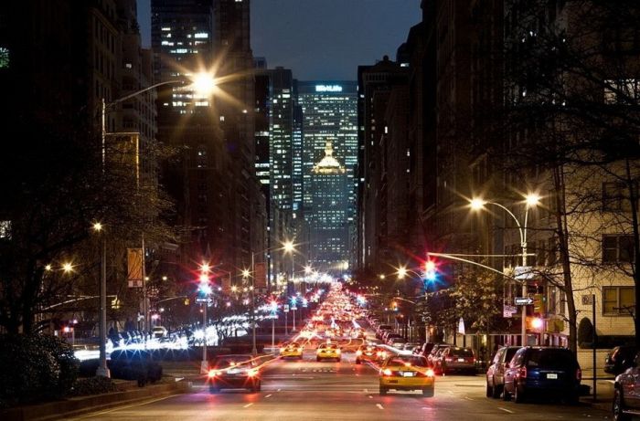 New York City at night, New York, United States