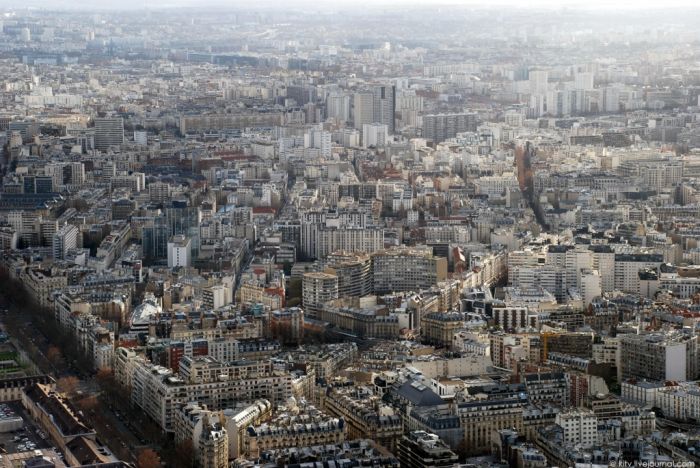 Bird's-eye view of Paris, France