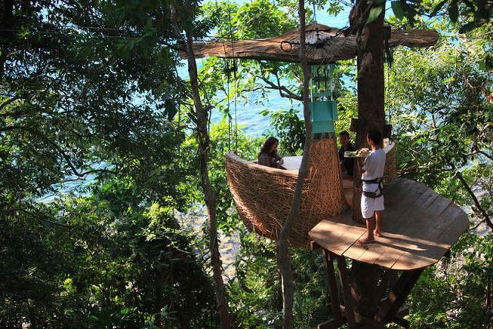 Tree pod dining, Soneva Kiri Resort, Thailand