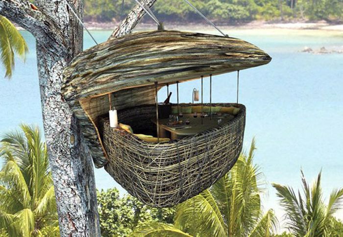 Tree pod dining, Soneva Kiri Resort, Thailand