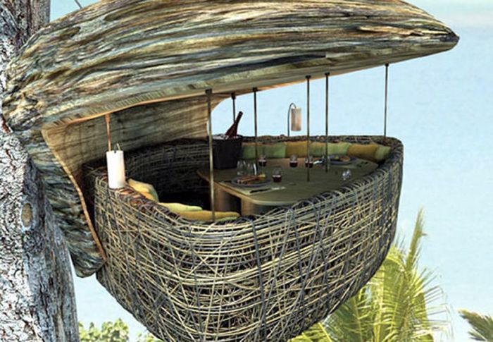 Tree pod dining, Soneva Kiri Resort, Thailand