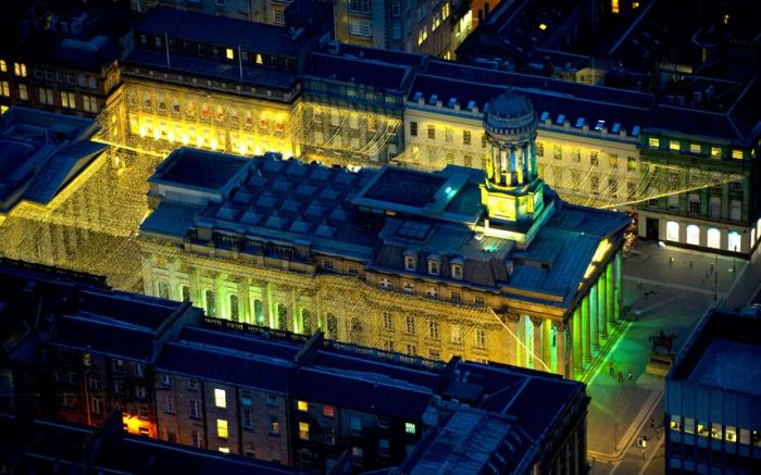 Bird's eye view of Great Britain at night by Jason Hawkes