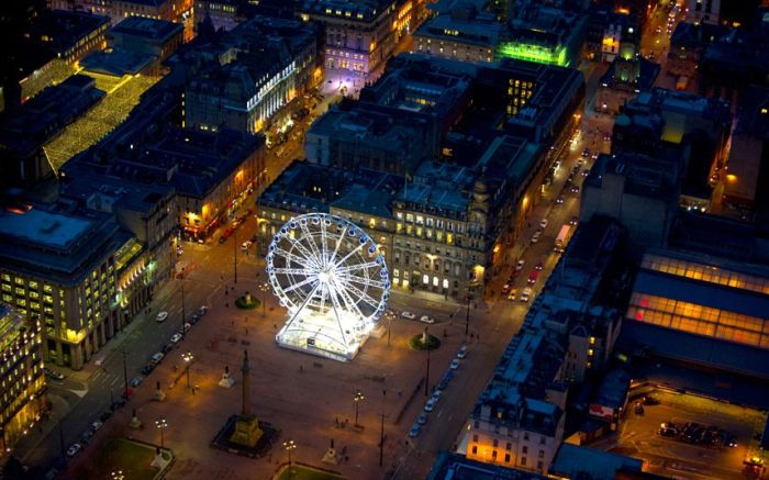 Bird's eye view of Great Britain at night by Jason Hawkes