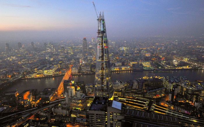 Bird's eye view of Great Britain at night by Jason Hawkes