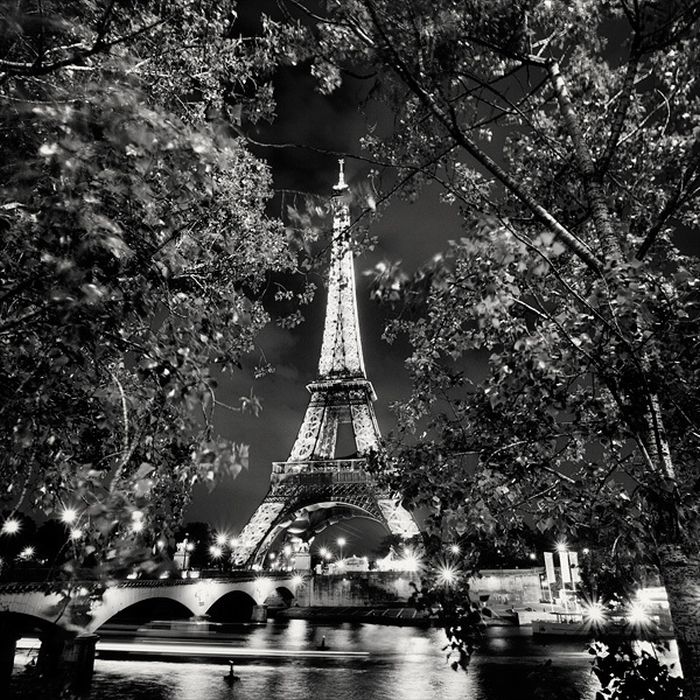 black and white night world cityscape photography