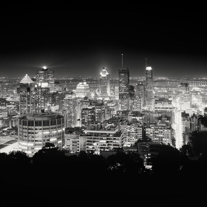 black and white night world cityscape photography