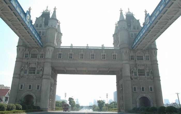 Cloned London Tower Bridge in Suzhou, Jiangsu province, China