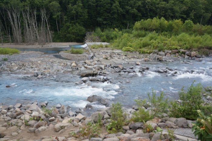 Aoiike, Blue Pond, Biei, Shirogane Onsen, Kamikawa (Ishikari) District, Hokkaido, Japan