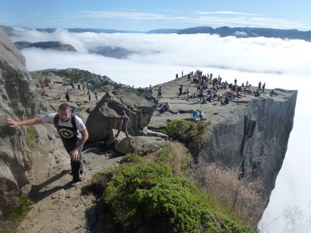 Preikestolen, Hyvlatonnå, Preacher's Pulpit Rock, Lysefjorden, Forsand, Ryfylke, Norway