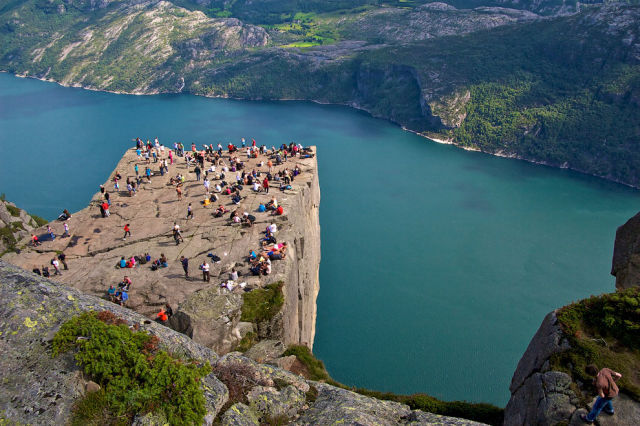 Preikestolen, Hyvlatonnå, Preacher's Pulpit Rock, Lysefjorden, Forsand, Ryfylke, Norway