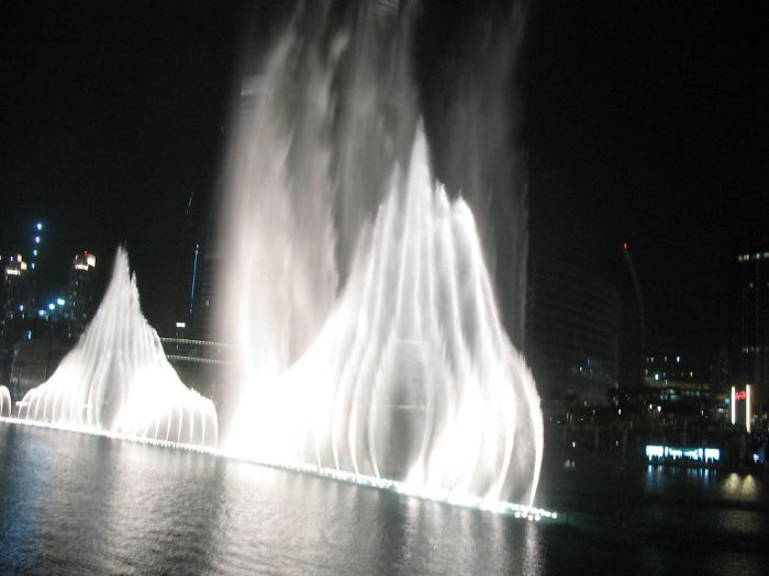 Record fountain system set, Burj Khalifa Lake, Dubai, United Arab Emirates