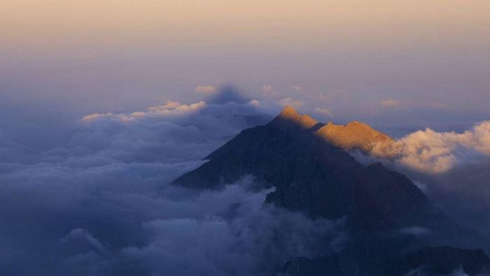 Phantom pyramid mountain, Mount Rocciamelone, Susa Valley, Italy