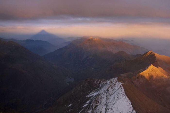 Phantom pyramid mountain, Mount Rocciamelone, Susa Valley, Italy