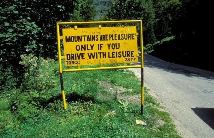 Leh–Manali Highway road signs, Jammu - Kashmir - Himachal Pradesh states, India