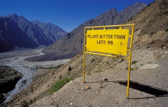 Leh–Manali Highway road signs, Jammu - Kashmir - Himachal Pradesh states, India