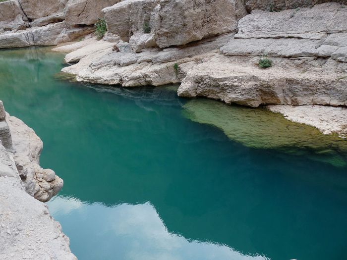 Wadi Shab geologic formations, Sur, Oman