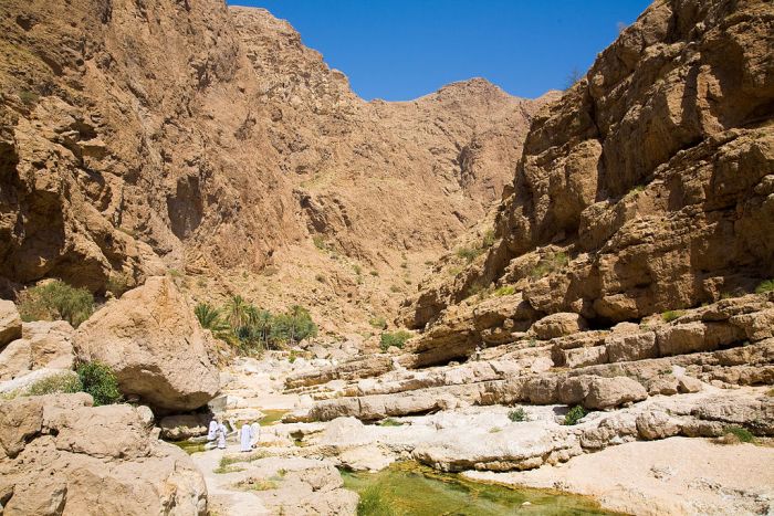 Wadi Shab geologic formations, Sur, Oman