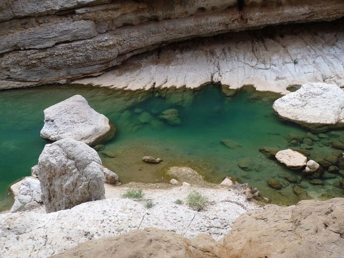 Wadi Shab geologic formations, Sur, Oman