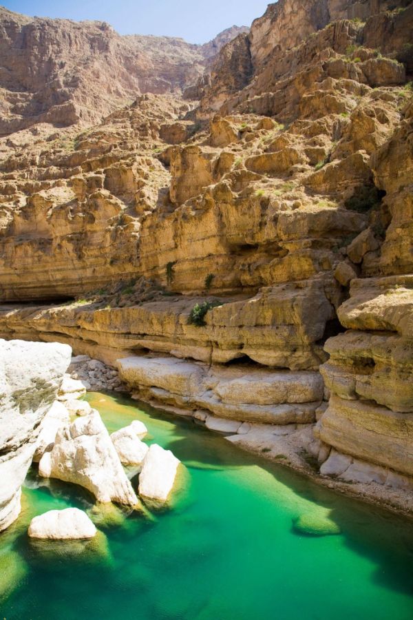 Wadi Shab geologic formations, Sur, Oman