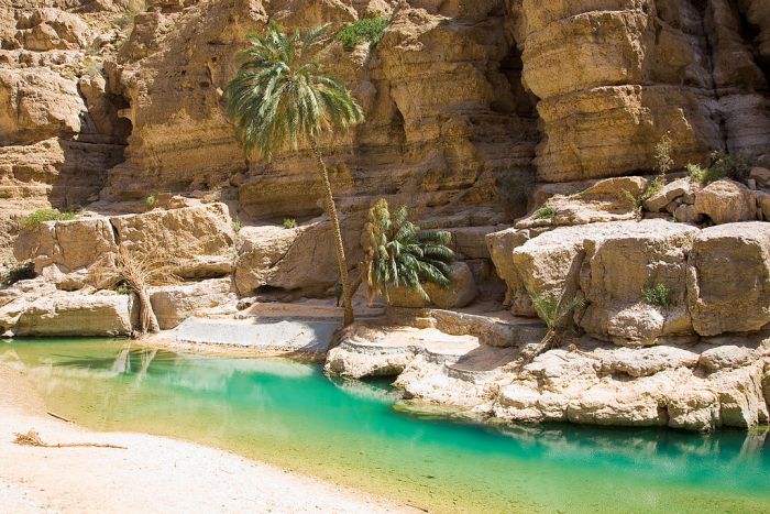 Wadi Shab geologic formations, Sur, Oman