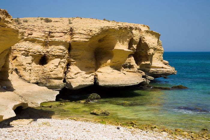 Wadi Shab geologic formations, Sur, Oman