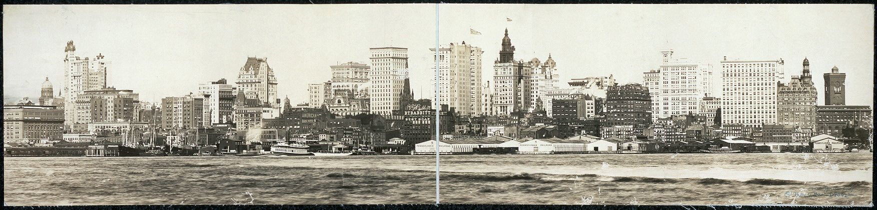 History: Panoramic black and white photos of New York City, 1902-1913, United States