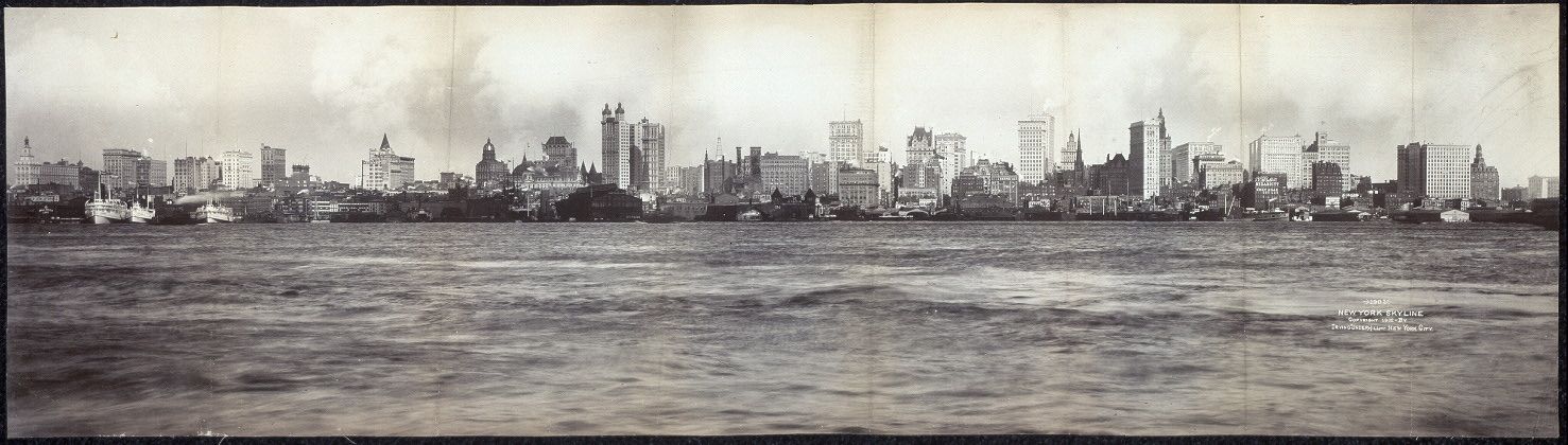 History: Panoramic black and white photos of New York City, 1902-1913, United States