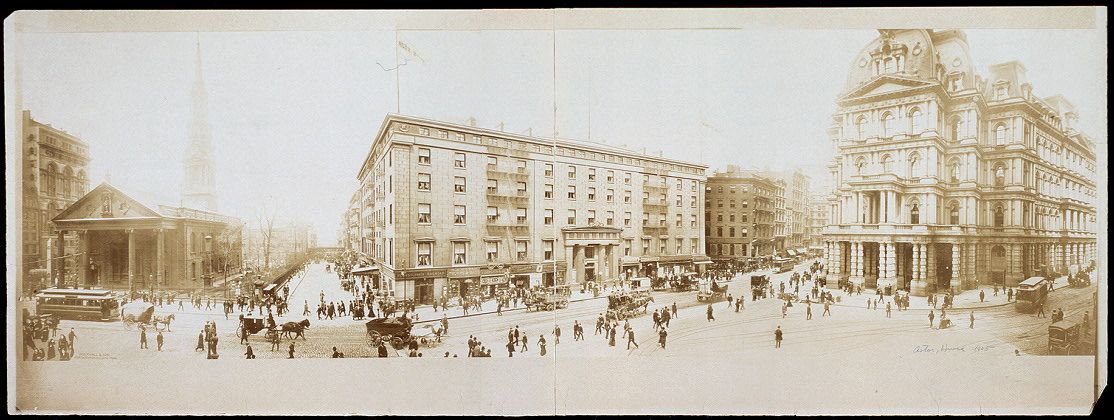 History: Panoramic black and white photos of New York City, 1902-1913, United States