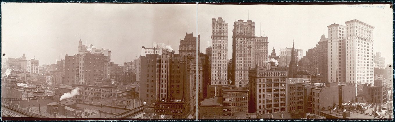 History: Panoramic black and white photos of New York City, 1902-1913, United States