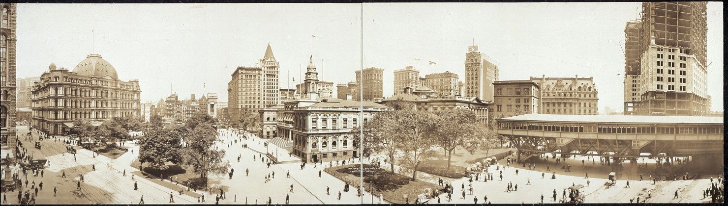 History: Panoramic black and white photos of New York City, 1902-1913, United States