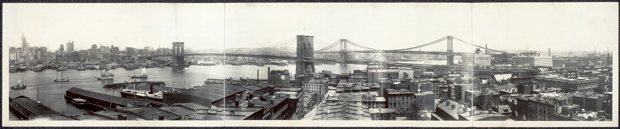 History: Panoramic black and white photos of New York City, 1902-1913, United States